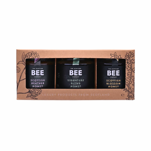 https://www.baxtersofscotland.com/cdn/shop/files/THESCOTTISHBEECOMPANYSignatureBlendHoney_ScottishHeatherHoney_andScottishBlossomHoneySet_grande.jpg?v=1700666627